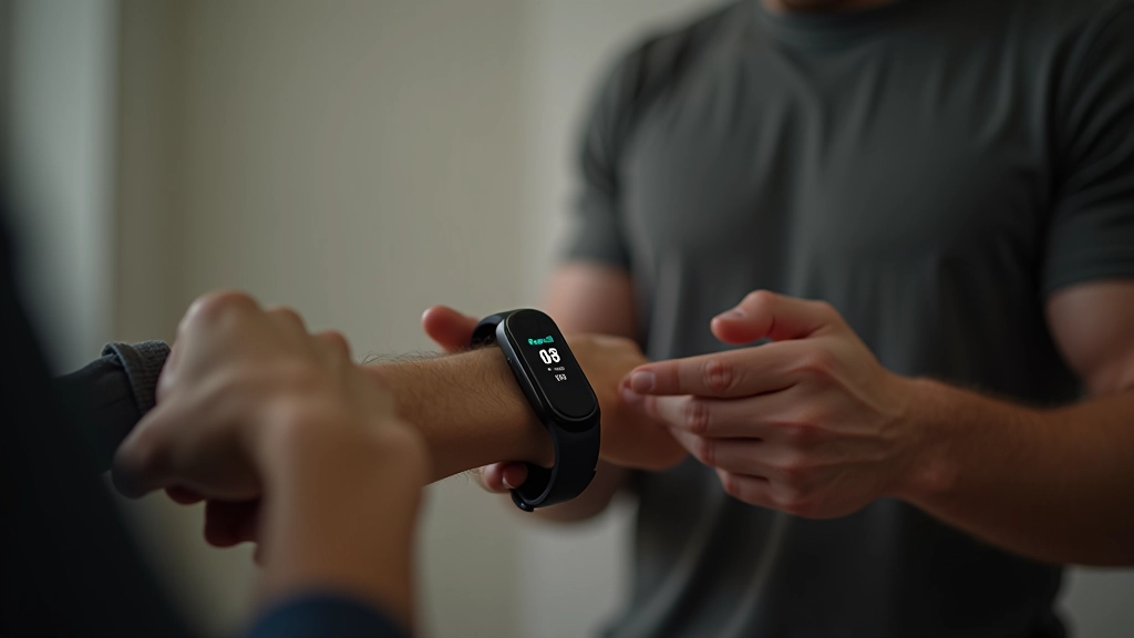 Osoba koja koristi aplikaciju na fitnes traci s notifikacijama vraćanja